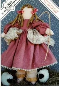 Bo Peep Soft Sculpture Doll Pattern Cottage Primitive Flock Tender Folk Art - Picture 1 of 2
