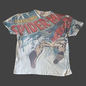 Vintage Spider Man 2 All Over Print Shirt Y2K XL/L