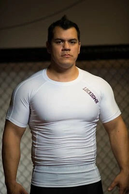 Lockdown Rashguard Compression Base Layer Top Running Cycling MMA - White - Image 1 of 4