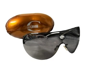 Italian JUST CAVALLI WOMAN'S Black Frame And Lens  WRAP SUNGLASSES With CASE -C3 - Image 1 of 4