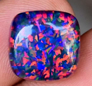 Very Rare Natural Ethiopian Black Fire Opal 9.45 Ct Certified Precious Gemstone - Picture 1 of 7