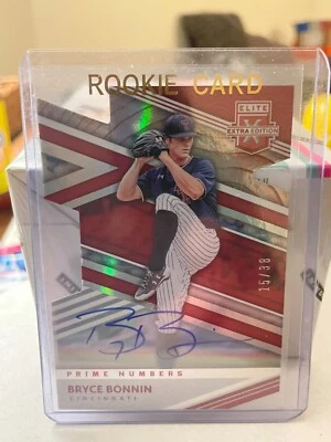 Bryce Bonnin Cincinnati Reds 2020 Elite Extra Edition Die Cut Auto 15/38 - Image 1 of 2