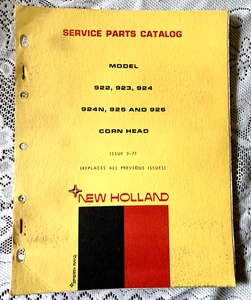 New Holland Model 922 923 924 Corn Head Service Parts Catalog Issue 3-71 - Picture 1 of 2