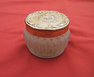 Estee Lauder Barattolo Polvere Smerigliato VUOTO Vetro Re-Nutriv Ornato Coperchio Oro Vintage anni 70 - Foto 1 di 3