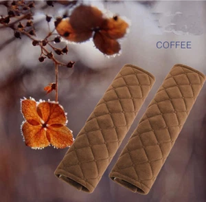 Almohadillas para el hombro de coche café felpa cinturón de seguridad cubierta invierno/otoño para TT A5 A4 2 PIEZAS - Imagen 1 de 9