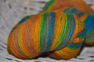 100% Schurwolle Tücherwolle Schafwolle Wolle Lace Strickgarn handgefärbt *930* - Bild 1 von 9