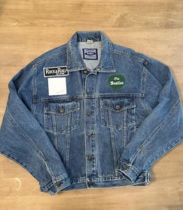 Vintage Hard Rock Cafe Jean Jacket Men Medium Beatles Denim Munich Trucker 90s - Picture 1 of 8