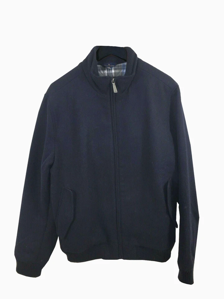 Brooks Brothers Navy Blue Insulated Wool Full Zip Jacket M Medium 7809-4E - Image 1 of 1