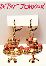 Betsey Johnson Dangle / Drop Cupcake Tower Earrings
