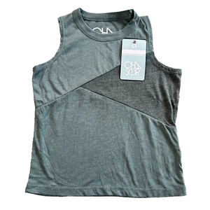 Chaser Kids Criss Cross Tank Green Size 6 Sleeveless Crew Neck Top New - Picture 1 of 6