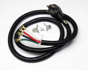 Cable de alimentación eléctrico para horno de rango de 4 clavijas cable 50 amperios 6' pies resistente - Imagen 1 de 4