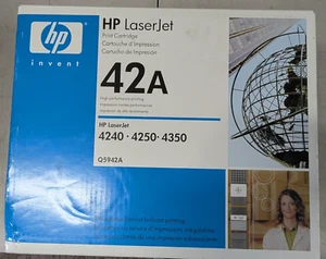 ✨ *CAJA ABIERTA* HP Q5942A 42A Cartucho de tóner negro Genuino Nuevo OEM ✨ - Imagen 1 de 4