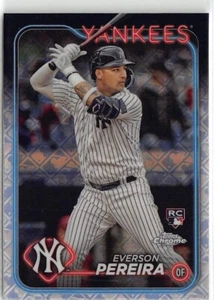 2024 Topps Chrome Logofractor Edition Everson Pereira Rookie Base NY Yankees 238 - Imagen 1 de 2