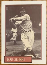 LOU GEHRIG, RARE ! 1991 HOMERS CLASSICS COOKIES CARD, MLB LEGEND !