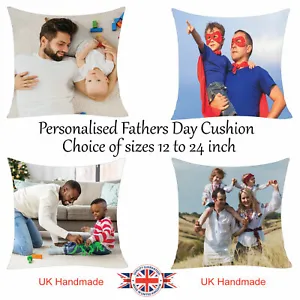 Personalised Fathers Day Cushion Photo Picture Pillow Pillowcase With Filling - Picture 1 of 3