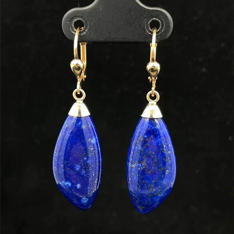 OHRHÄNGER 375/- GELBGOLD MIT LAPIS  SOGNI D'ORO SCHMUCKJAGD - Bild 1 von 4