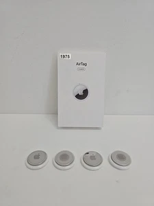 Apple AirTag 4-pak – model A2187 – z oryginalnym opakowaniem – stan używany #1975 - Zdjęcie 1 z 6