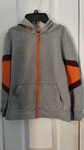 Boy's Athletic Works Gray Hoodie With Orange/Maroon Sleeve Detailing, Sz Medium - Picture 1 of 6