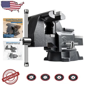 Professional 5.5-Inch Bench Vise with Replaceable Jaws - Ductile Iron Strength - Picture 1 of 11