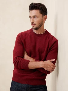 NUEVO $80 Banana Republic Acogedor Suéter Tejido Esencial en Rojo Coñac - Talla Mediana - Imagen 1 de 1