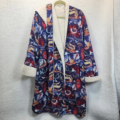 Raphael Balzac Anthropologie Acogedora Bata de Felpa Forrada Sherpa Albornoz con Capucha Grande Foto 1 de 4