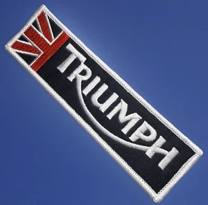 🔥 Triumph Motorcycle Embroidered Iron On Patch Biker MC Cafe Racer English Moto - Picture 1 of 6