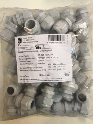 Jacob Cable Gland PA M25x1.5 50.625 PA 7035 - Imagen 1 de 2