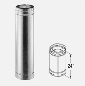 Tubo per camino 5" x 8" DirectVent Pro 24" in acciaio inox - 58DVA-24 - Foto 1 di 1