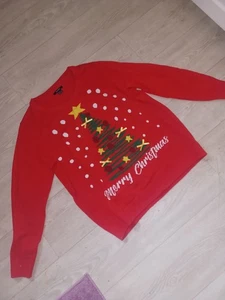 Weihnachtspullover Rot Mit Licht Neu Gr. L - Bild 1 von 2