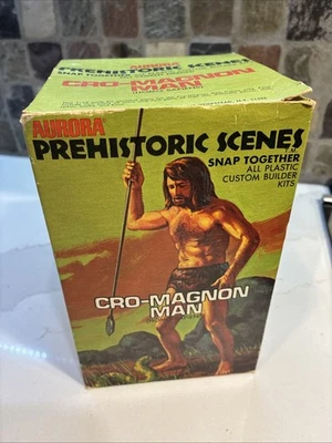 1971 Aurora Prehistoric Scenes Cro-Magnon Man Kit 730 Complete In Box (no books) - Image 1 of 4