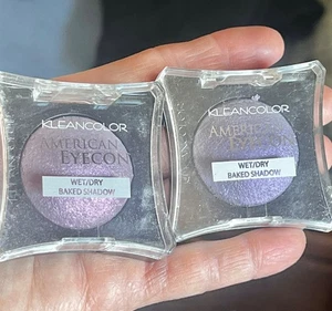 Kleancolor American Eyecon Wet/Dry Baked Eyeshadow Amethyst & Eyedol Violet Set - Picture 1 of 4
