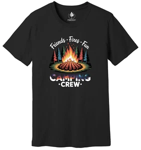 Fires Friends Fun Camping Crew Shirt, passende Familien Camping Shirts, Camp Lover - Bild 1 von 3