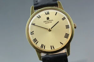 Vintage N Mint Universal Geneve 542101 Gold Römische Hand Gewunden Men Uhr Japan - Bild 1 von 11
