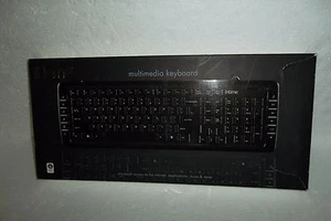 IHome Multimedia USB Keyboard Black Wired Slim 103-Key Play QWERTY IH-K200MB NEW - Picture 1 of 4