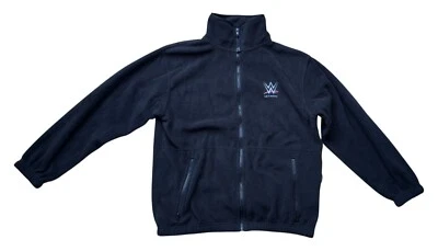 WWE Wrestling Network Fleece Jacket Long Sleeve Zip Up Size Small S Black Poly - Image 1 of 4