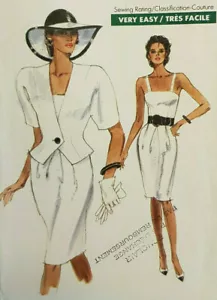 V-7475 Jacket & Dress Sewing Pattern Vogue Size 6-8-10 Cut & Complete - Picture 1 of 6