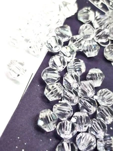 50pcs Quality 6mm Glass Crystal Bicone Beads Austria Glass Crystal Clear - Picture 1 of 7