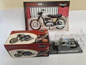 1/24 ATLAS IXO CLASSIC MOTOR BIKES - 1966 SANGLAS 400T MOTORCYCLE + LEAFLET - Picture 1 of 3