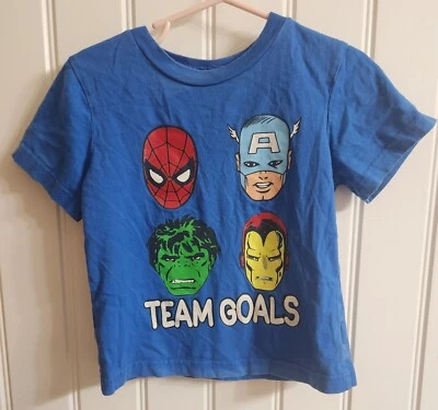 Vintage Marvel Avengers Comic  T-shirt Shirt Blue Boys Size 3T Good Condition - Image 1 of 3