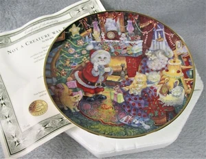 NOT A CREATURE WAS PURRING CAT PLATE by Artist Bill Bell and The Franklin Mint - Picture 1 of 5