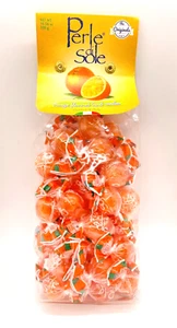 Perle Di Sole Orange Flavored Hard Candies Filled With Sour Powder 10 oz. Italy - Picture 1 of 12