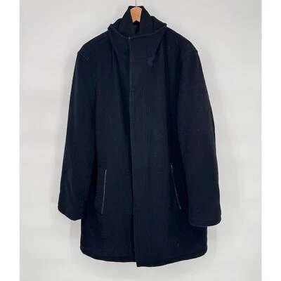 Cole Haan Mens Melton Wool Cashmere Blend Coat Sz M Minimalist Quiet Luxury  - Image 1 of 4
