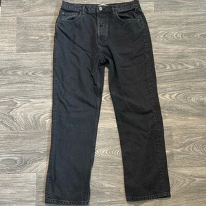 Reformation Cynthia High Rise Straight Jeans Black Dark Wash Denim Size 31 - Picture 1 of 9