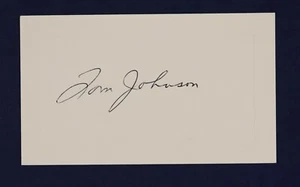 Tom Johnson HOF signed index note card auto autograph Boston Bruins c. 1970 - Picture 1 of 2