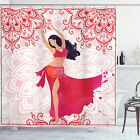 Boho Shower Curtain Oriental Dancer Silhouette Print For Bathroom