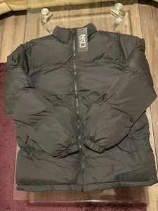 Brand New Mens Brave Soul Plain Puffer Padded Winter Coat Jacket Size XL Black - Picture 1 of 3