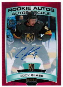 19/20 2019 O-PEE-CHEE PLATINUM UPDATE CODY GLASS R-CG ROOKIE AUTO RED PRISM /50 - Picture 1 of 2