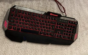 Blackweb Centaur Backlit USB Wired Ergonomic Gaming Keyboard Cleaned and Tested - Picture 1 of 11