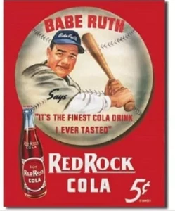 Babe Ruth Metal tin sign Red Rock Cola Baseball MLB Home Wall Decor #149 - Picture 1 of 2