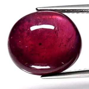 ๐ 9.78ct Oval Cabochon Purplish Red Ruby - Heated Glass Filling, Africa Gem - Picture 1 of 4